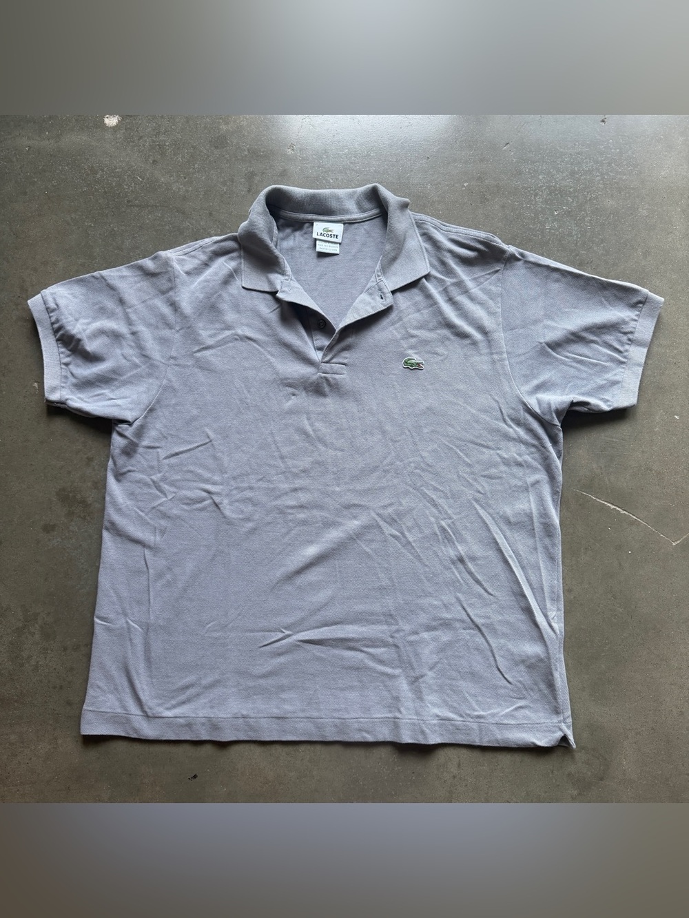 Lacoste Men's Light Gray Short-Sleeve Polo Shirt XXL classic chic